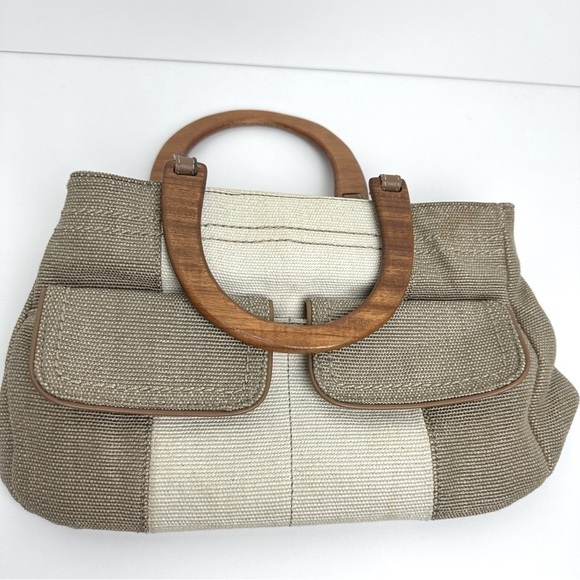 Relic Fossil Vintage Style Wood Handle
Canvas Handbag Boho Beachy - Picture 2 of 11